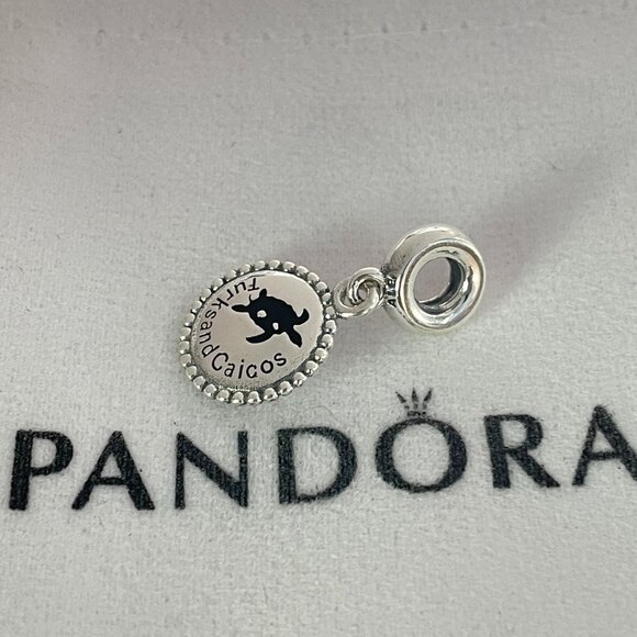 PANDORA RARE Exclusive Turks & Caicos Travel Sterling Silver Dangle Charm - Picture 3 of 3